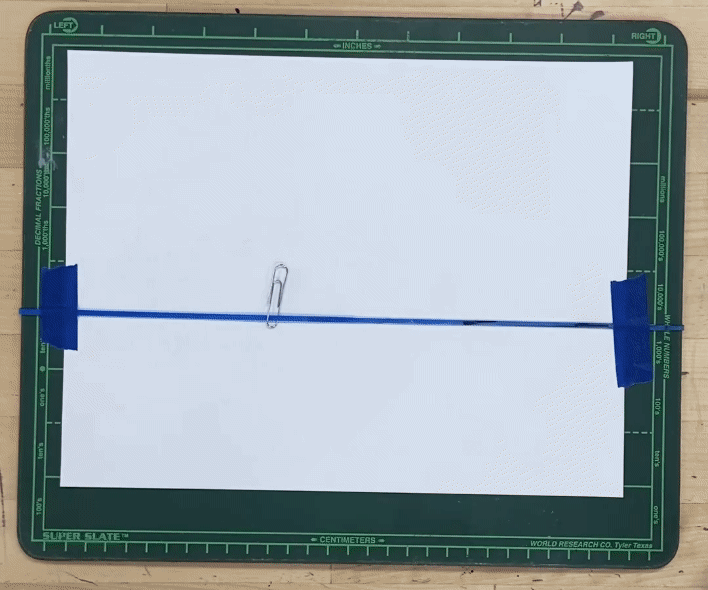rubber band and paper clip