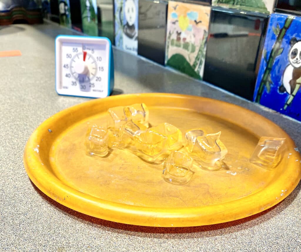 melting ice cubes
