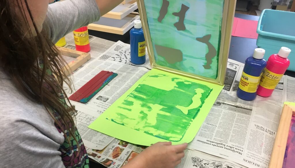 stencils on screen