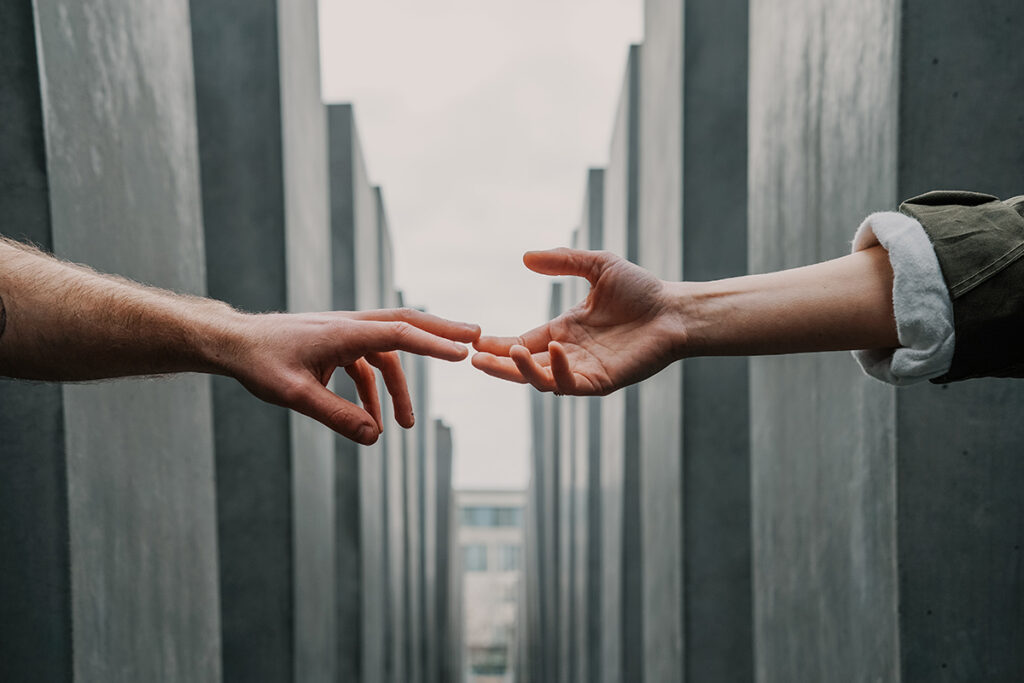 hands reaching