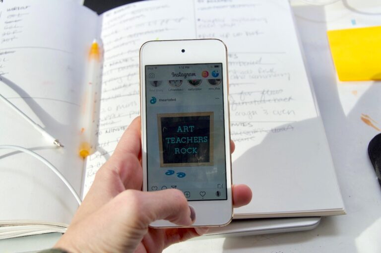 photo of phone with Instagram
