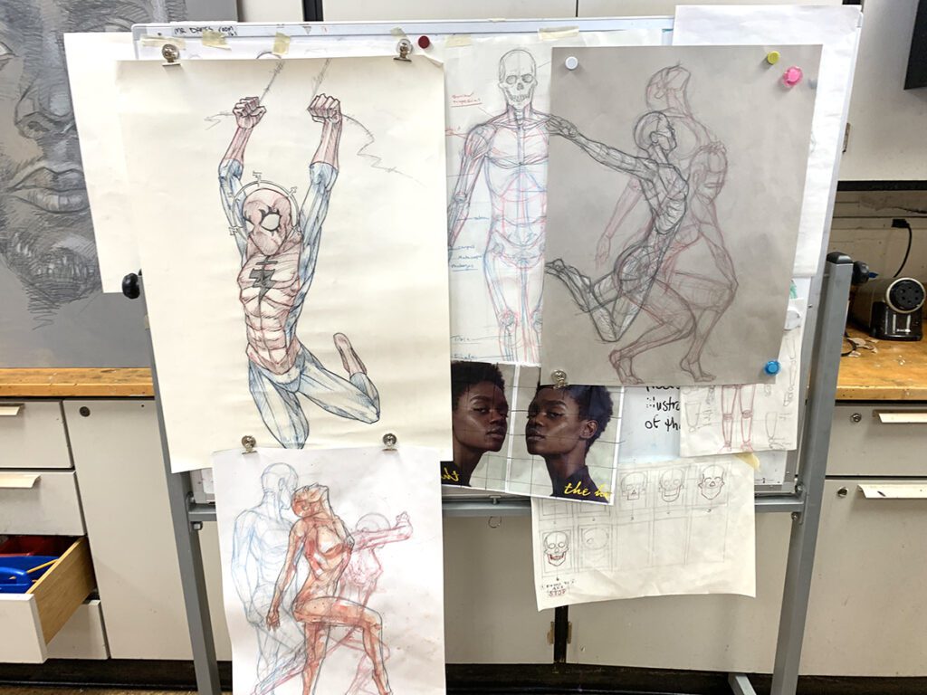 layered figure drawings