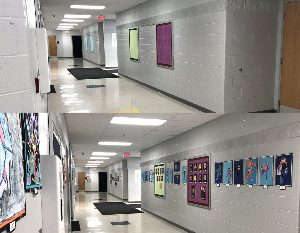 hallways with art