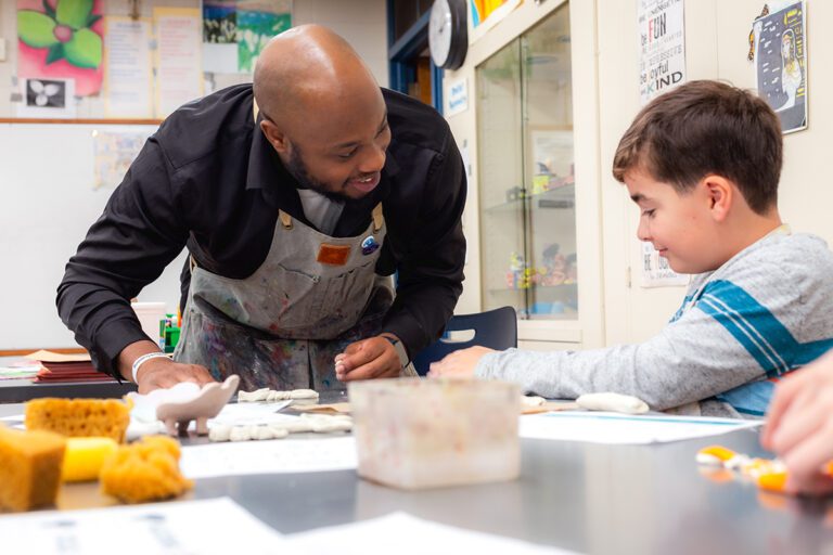 art teacher with student
