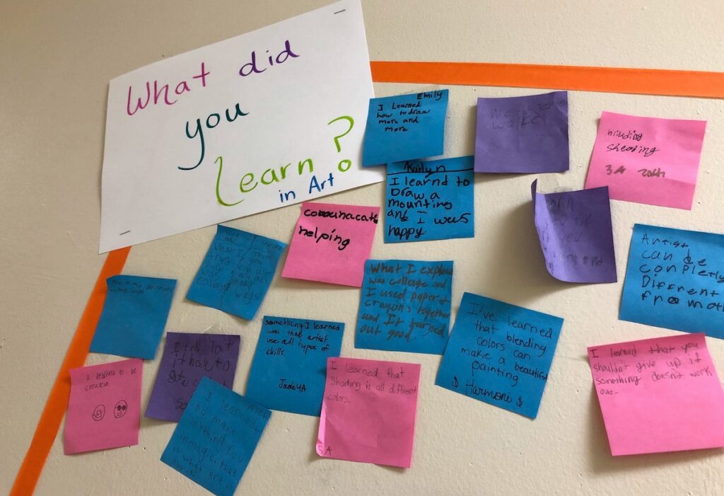 sticky note exit tickets