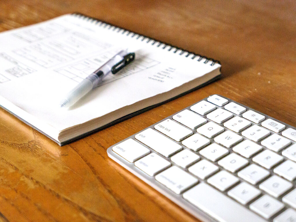 notebook and keyboard