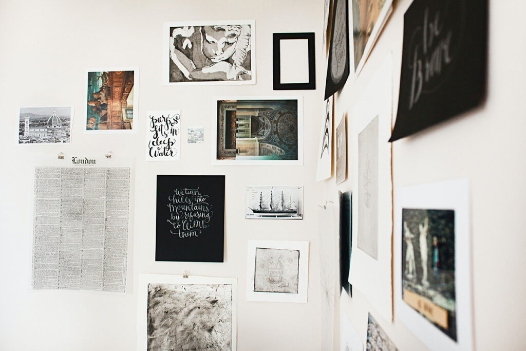 wall of artwork