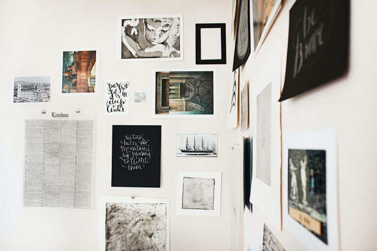 wall of artwork