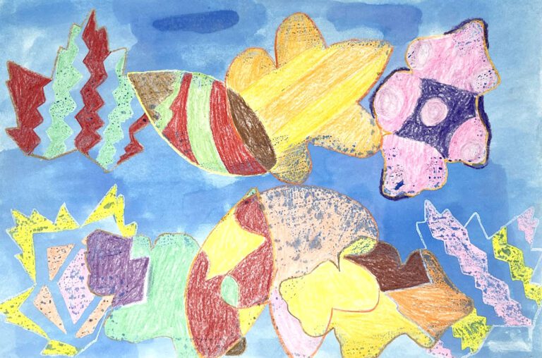 leaf resist painting