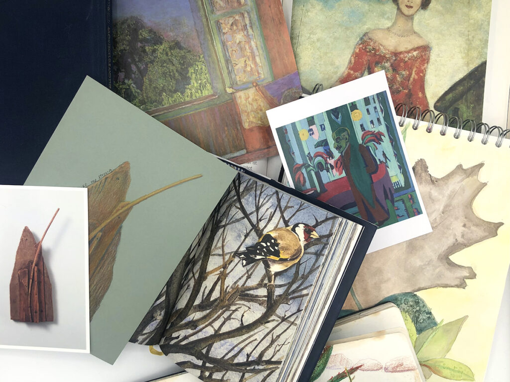 stack of artworks