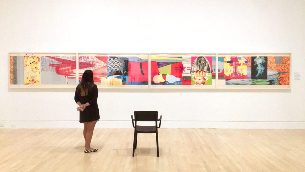 looking at art at museum