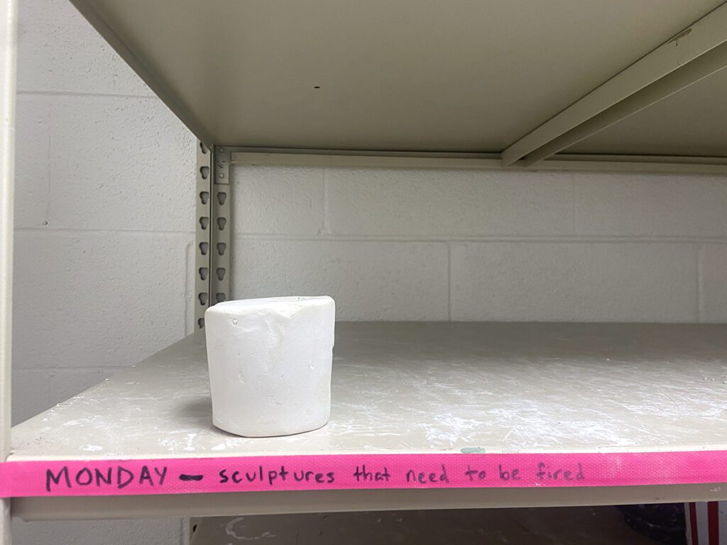 labeled shelves