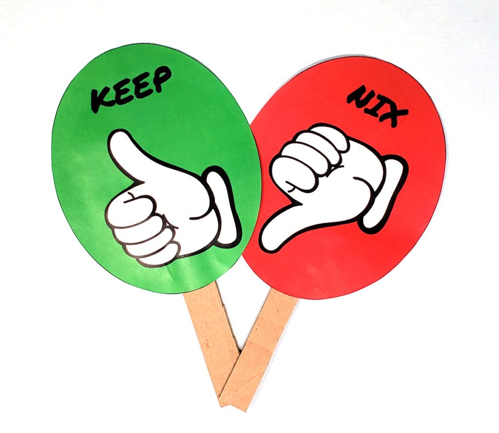 thumbs up and down signs