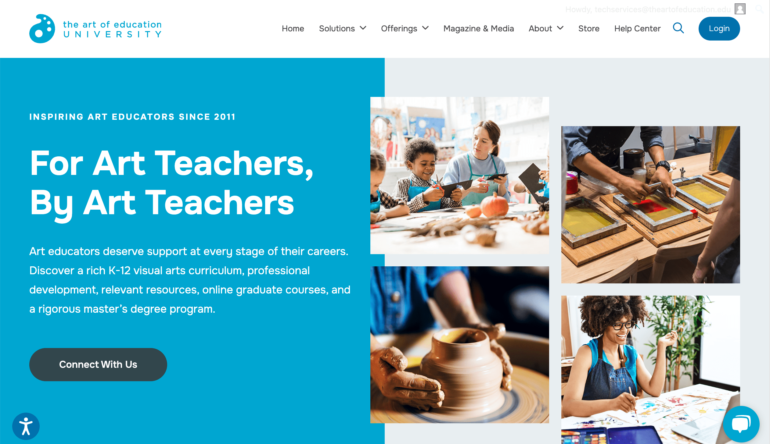 screenshot of the AOEU website
