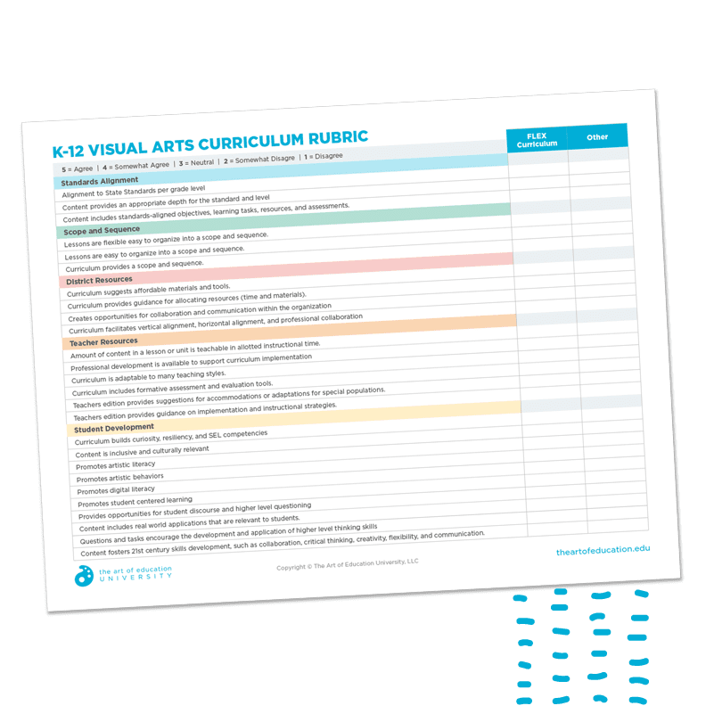 Visual Arts Curriculum Evaluation Rubric